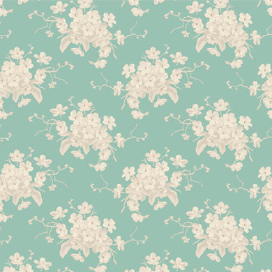 Sunday Brunch - White Flower - Teal