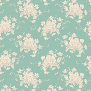 Sunday Brunch - White Flower - Teal