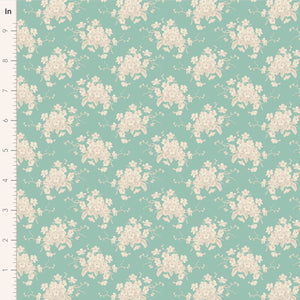 Sunday Brunch - White Flower - Teal