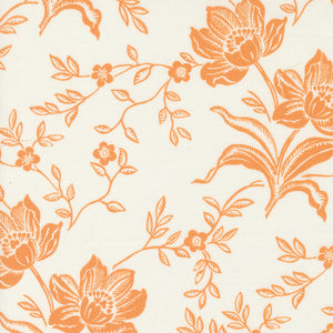 Denim & Daisies - Woodcut in Ivory/Butterscotch