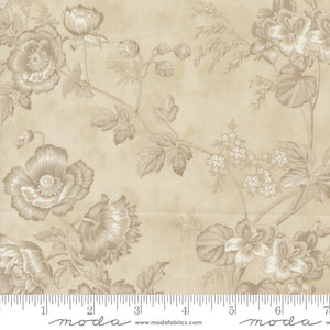 3 Sisters Vintage Linens - Large Floral - Taupe