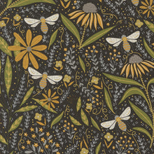 Load image into Gallery viewer, Bee Garden - Floral Bees Black