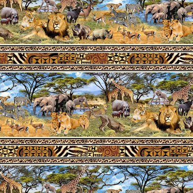 Serengeti Plains - Savana Panorama Stripes