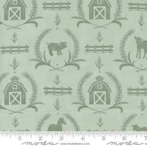 Willow's Farm - Farmyard Damask - Sage