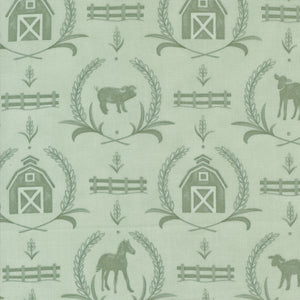 Willow's Farm - Farmyard Damask - Sage