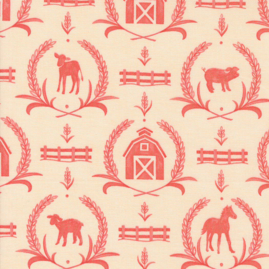 Willow's Farm - Farmyard Damask - Blush