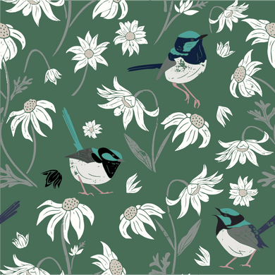 Fairy Wrens & Flannel Flowers - Rainforest