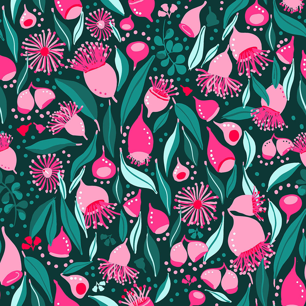 Plentiful Blooms - Gumnuts - Pink/Green