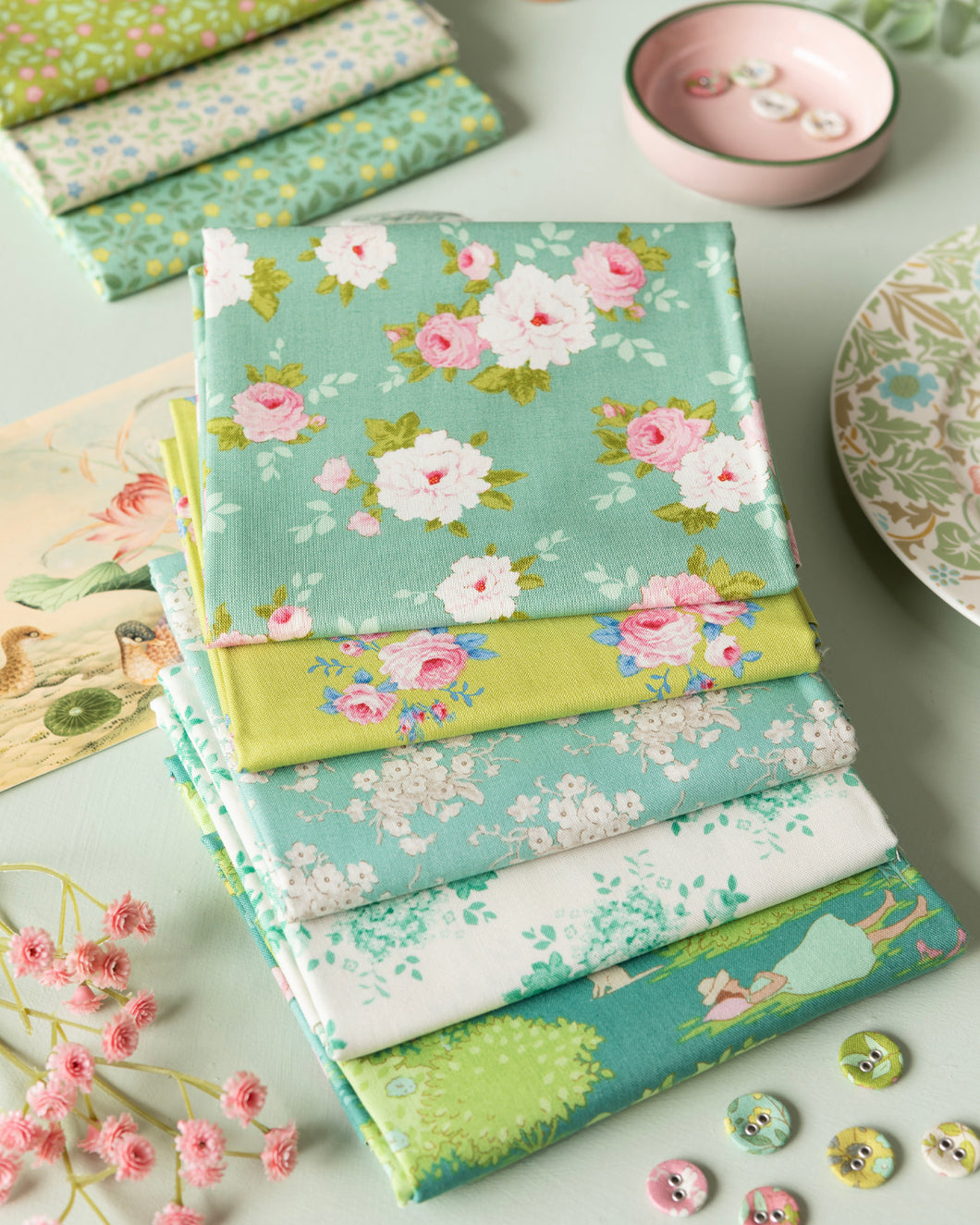 Sunday Brunch Fat Quarter Bundle - Greens