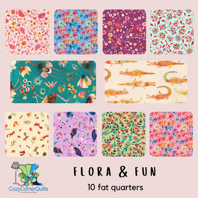 Flora & Fun Fat Quarter Bundle - 10 Fat Quarters