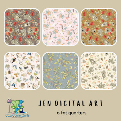 Jen Digital Art Fat Quarter Bundle - 6 pieces