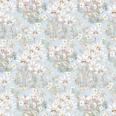 May Gibbs - Pastel Flowers Light Blue