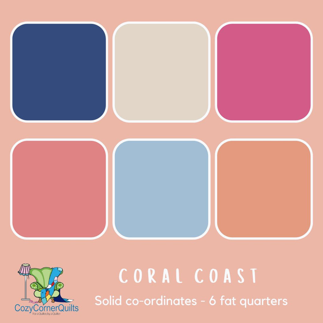 Coral Coast - Solid Fat Quarter Bundle