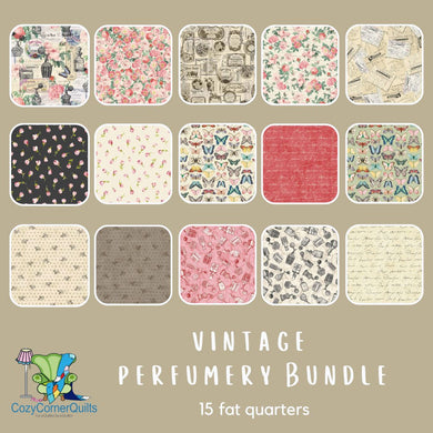 Vintage Perfumery Bundle - 15 fat quarters